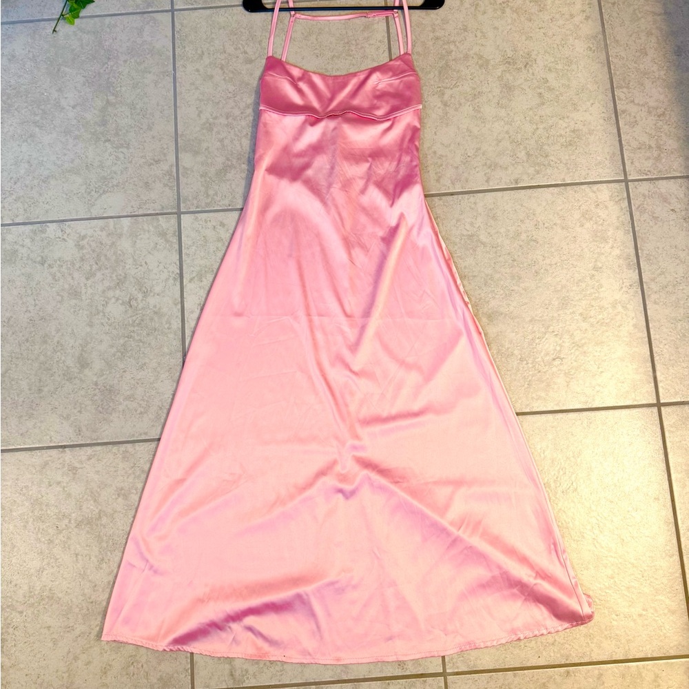 Elegant Pink Satin Dress